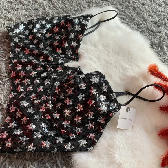 NWT Anthropologie Sequin Star Bralette - Picture 3 of 7
